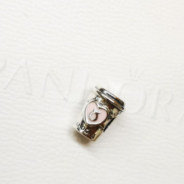 【Moments】Drink To Go cup Charm 925 silver  Pink Enamel for women 797185