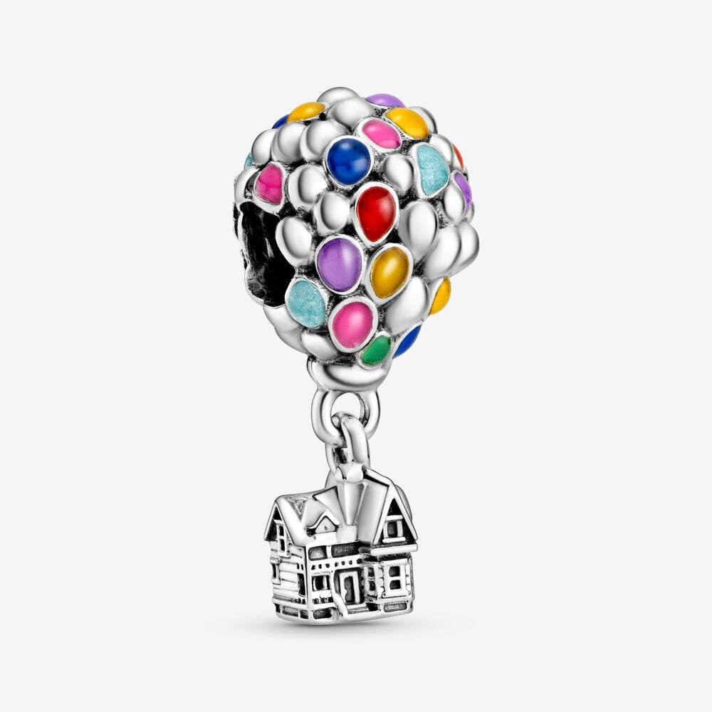 【Moments】Disn** Pixar Up House & Balloons Charm 925 Silver Pendant 798962C01 Multi Color