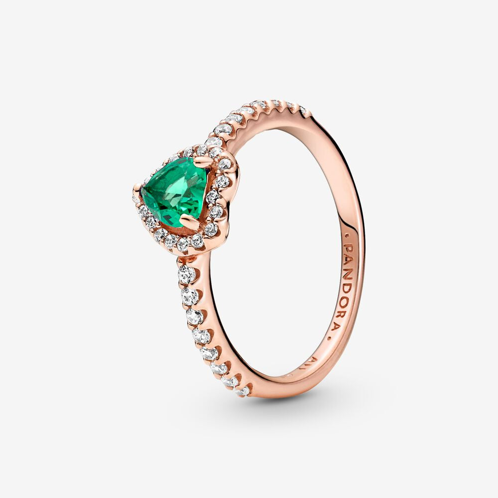 PAN Elevated Heart Ring 925 silver women diamond silver rose gold blue pink green ring