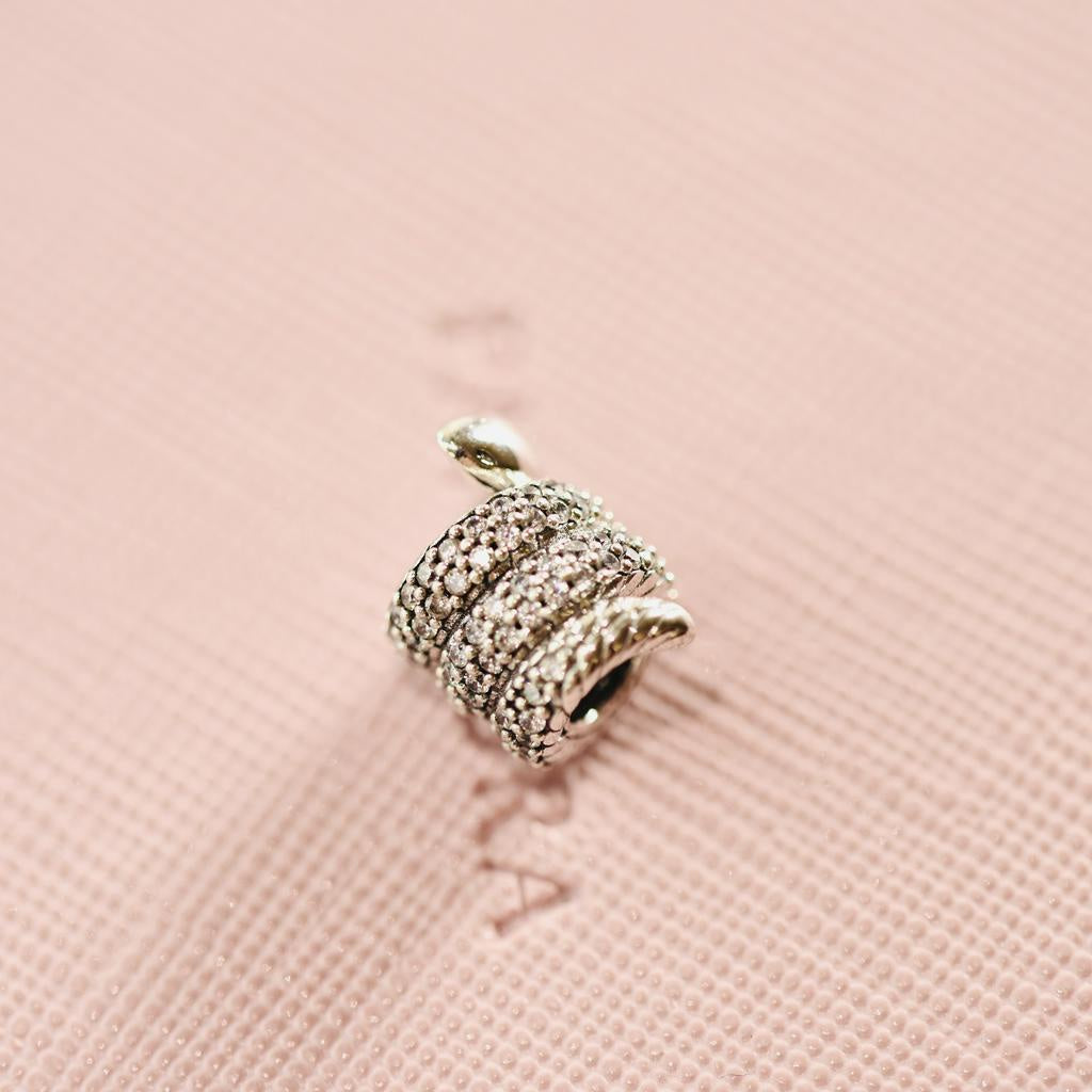 【Moments】PAN Sparkling Wrapped Snake Charm 799099C01 Sterling Silver