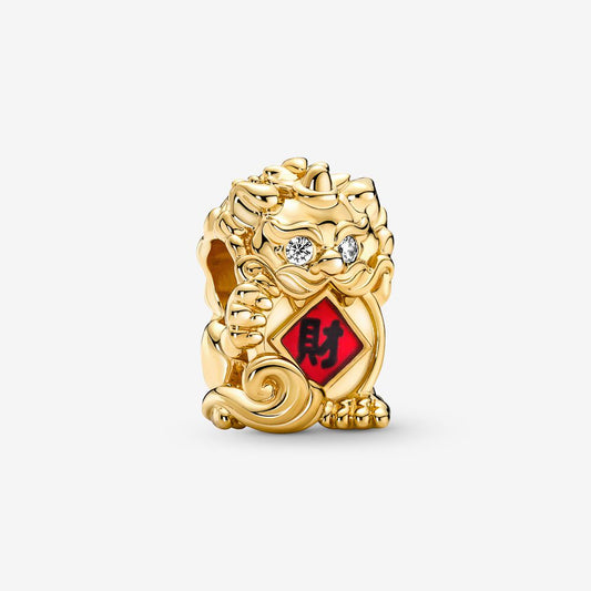 【Moments】PAN Chinese Fortune Pixiu Charm gold red Lucky to ward off bad luck charm 760091C01