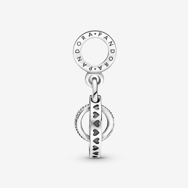 【Moments】Pandora Logo Circles Dangle Charm 799490C01 Clear 925 silver pendant 2021