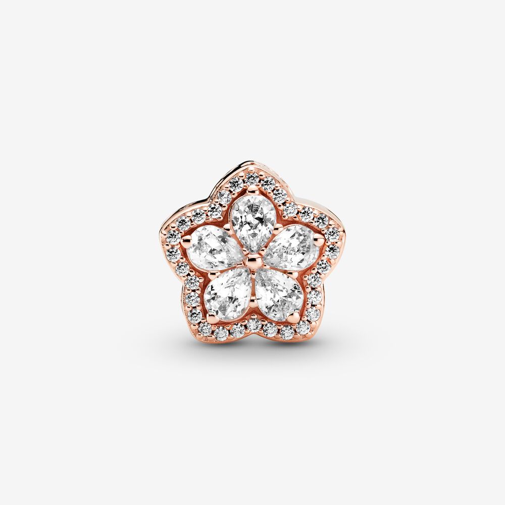 【Moments】Pan Sparkling Snowflake Pavé Charm 789224C01 925 silver Rose gold 799224C01