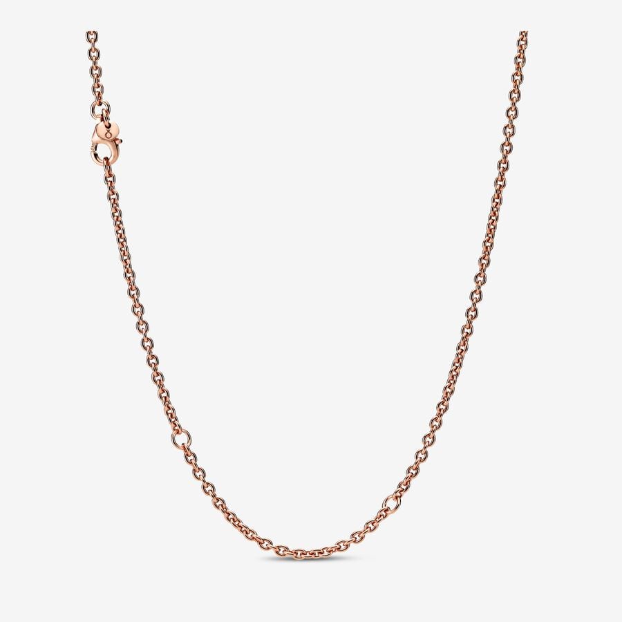 Pan Classic Cable Chain Necklace Rose gold Anchor Chain necklace 925 silver chains