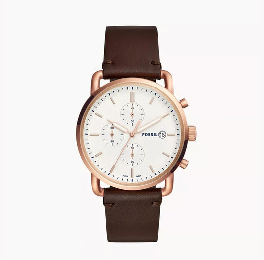 FOSL Commuter Chronograph Java Leather Watch #FS5476