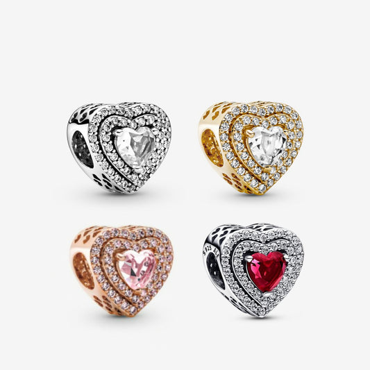 【Moments】Sparkling Leveled Hearts Charm 799218C01 759517C01 925 99218C02 789218C01 Sterling silver Christmas