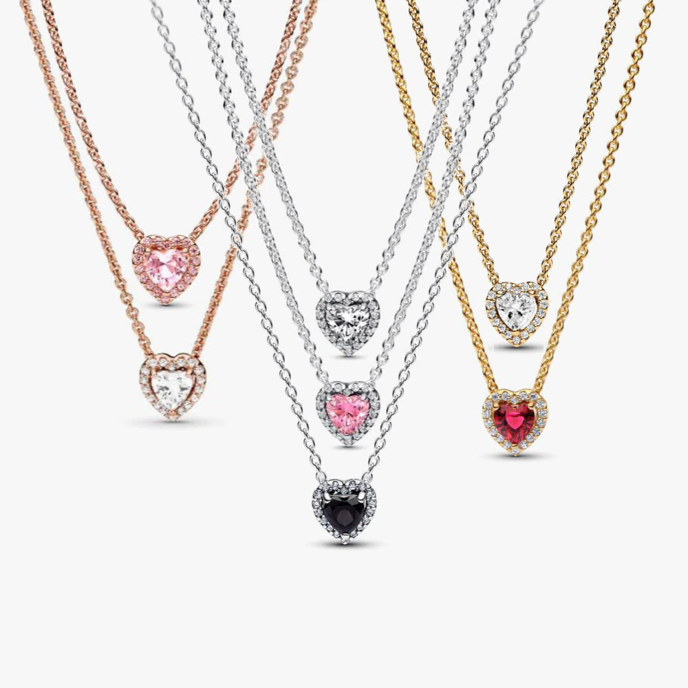 PAN Elevated Heart Necklace 925 silver Timeless Necklace for women diamond 398425C01 359520C01