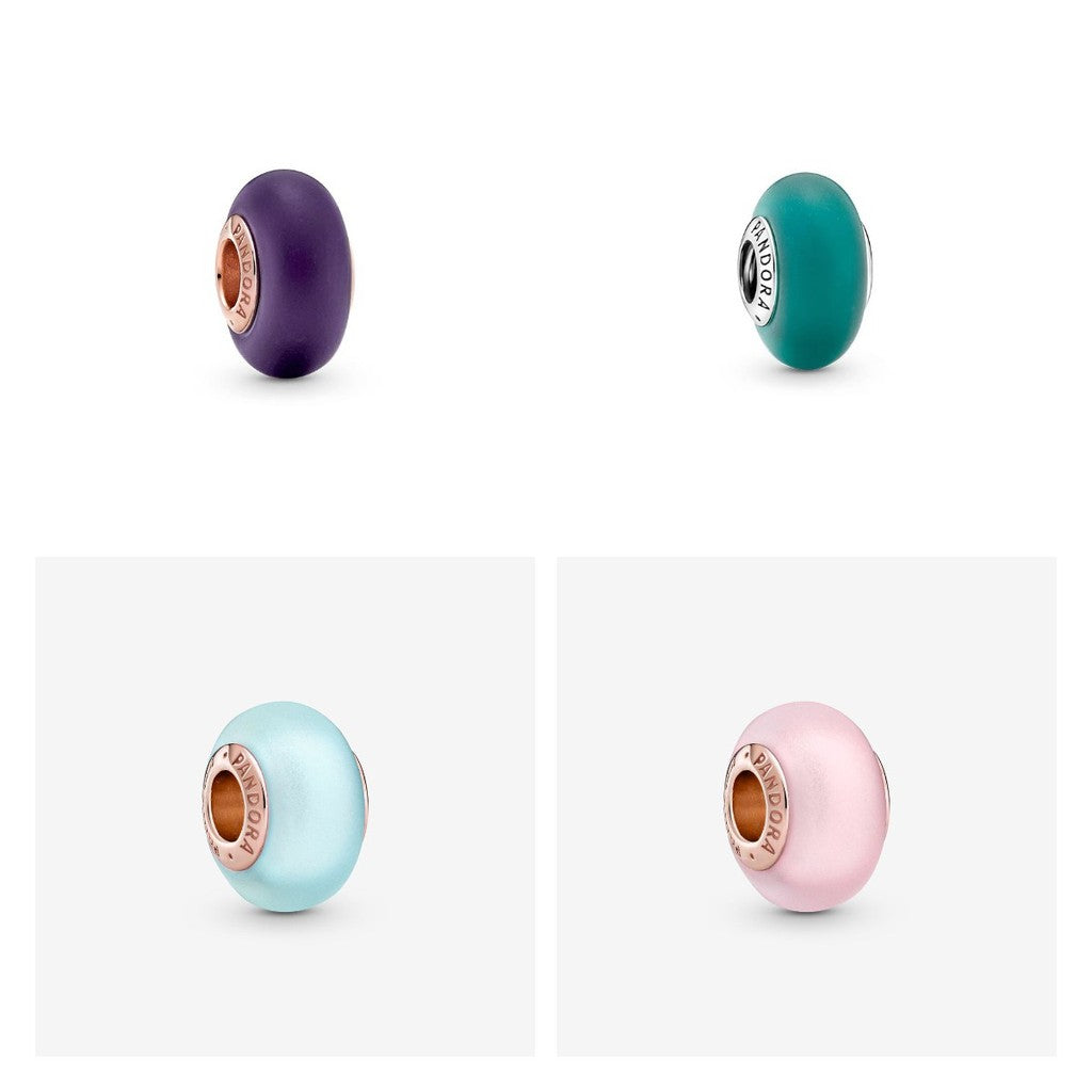 【Moments】PAN Matte  Murano Glass Charm 925 Pink/Blue/Purple/Green 7944965 789547C00 789421C00 789420C00