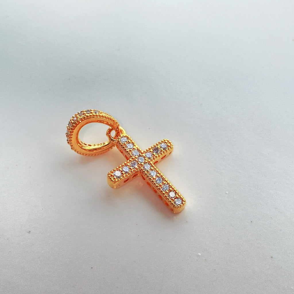 【Moments】Pan Gold Sparkling Cross Pendant Gold 359521C01