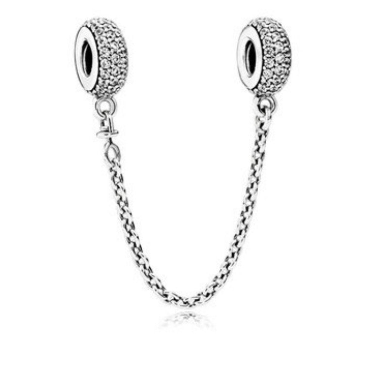 【Moments】Pavé Inspiration Chain Safety chain Charm 791736CZ  925 silver rose gold