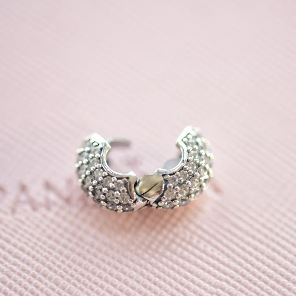 【Moments】PAN Pavé Snake Chain Pattern Clip charm 799089C01 925 silver Classic