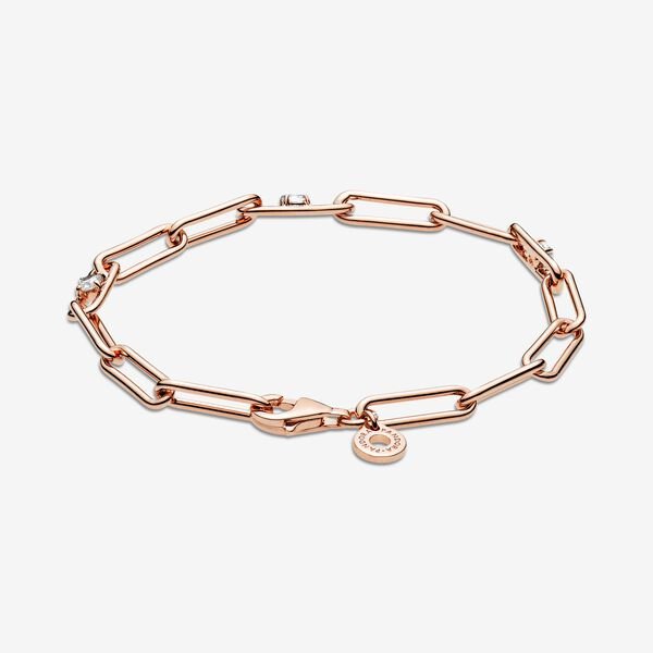 【Moments】Link Chain & Stones Bracelet 589177C01 rose gold With stone Simple atmosphere