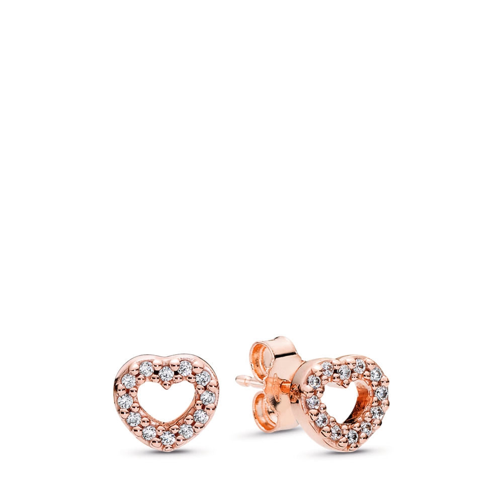 PAN ROSE CAPTURED HEARTS EARRING STUDS Earrings rose gold 925 silver diamond women 280528CZ