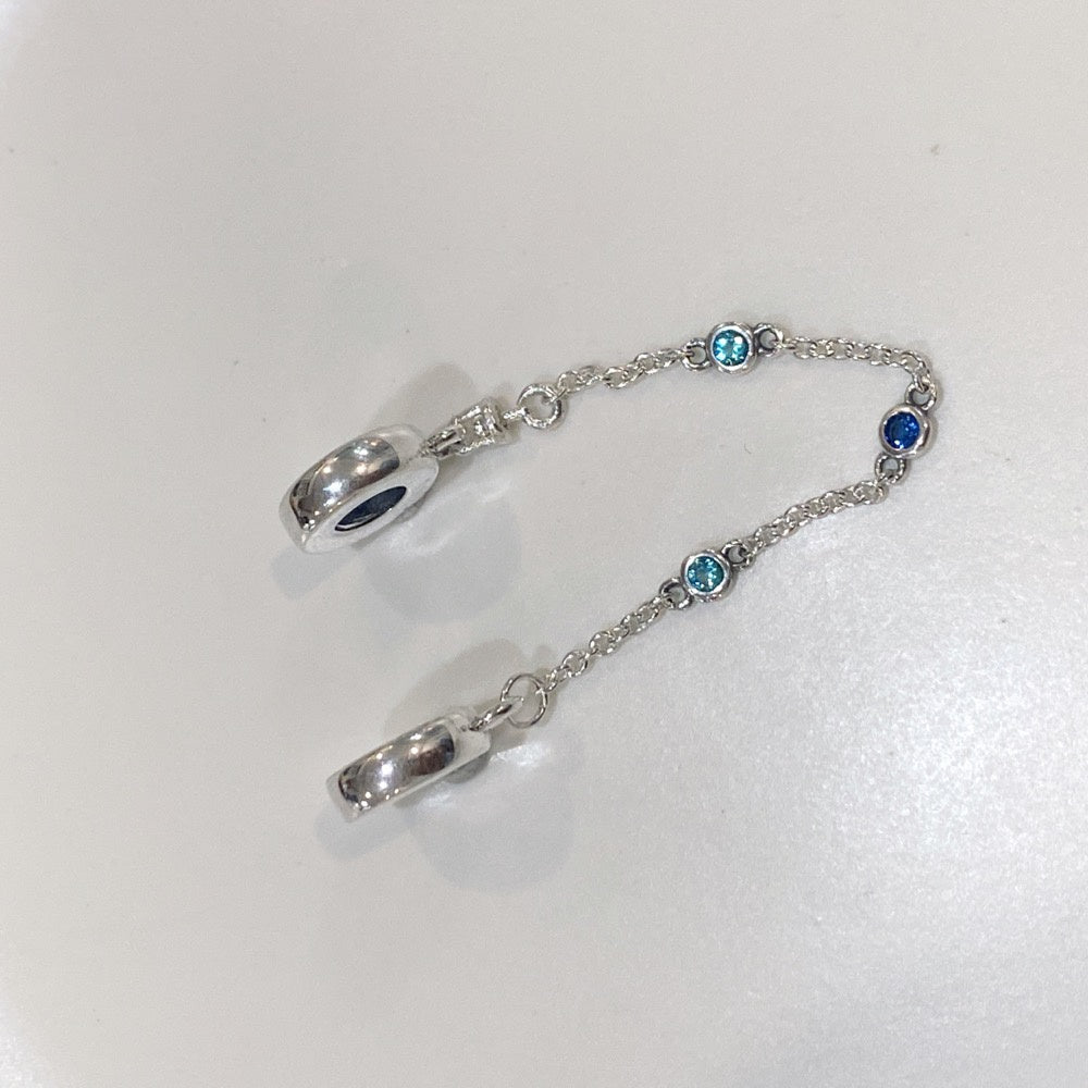 【Moments】Pan Triple Blue Stone Safety Chain Charm 791688C01 Blue stone 925 silver charm