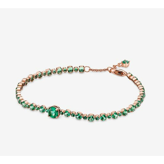 PAN Sparkling Pavé Tennis Bracelet 580044C01 Green Crystal for Women Girls 925 Sterling Silver