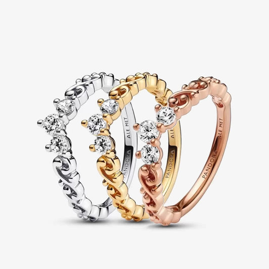 PAN Regal Swirl Tiara Ring 162232C01 182232C01 192232C01 rose gold 925 silver diamond gold silver women ring