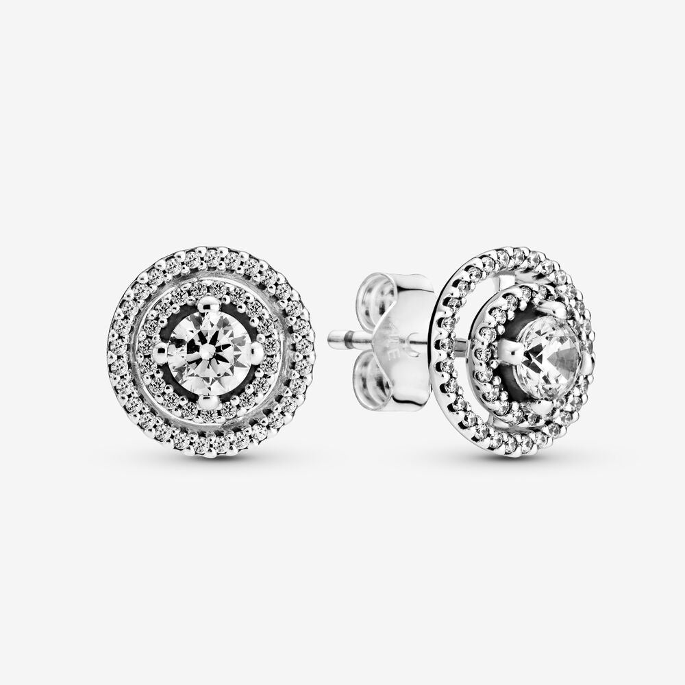 Pan Sparkling Double Halo Stud Earrings 299411C01 925 silver 2in1 diamond