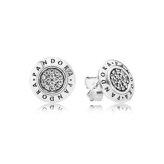 PAN Signature Stud Diamond earrings 925 silver Earrings Logo 290559CZ