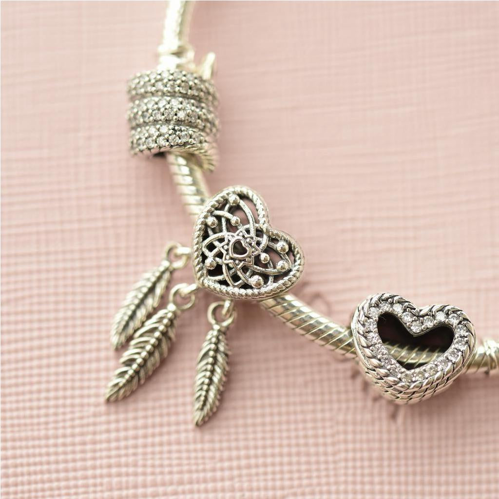 【Moments】PAN Sparkling Wrapped Snake Charm 799099C01 Sterling Silver