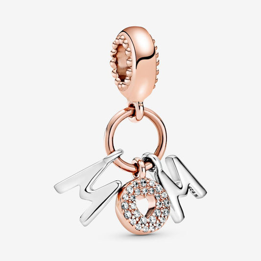 【Moments】PAN Mom Letters Dangle Charm 788828C01 925 silver rose gold Mother MOM rose gold