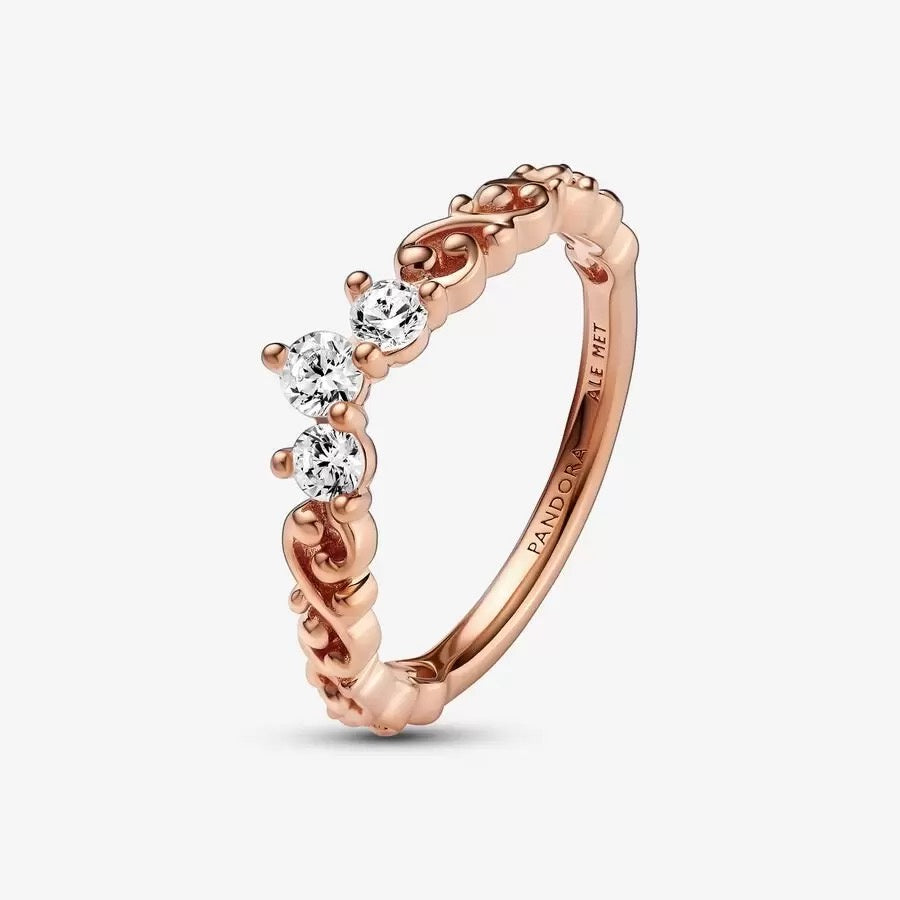 PAN Regal Swirl Tiara Ring 162232C01 182232C01 192232C01 rose gold 925 silver diamond gold silver women ring