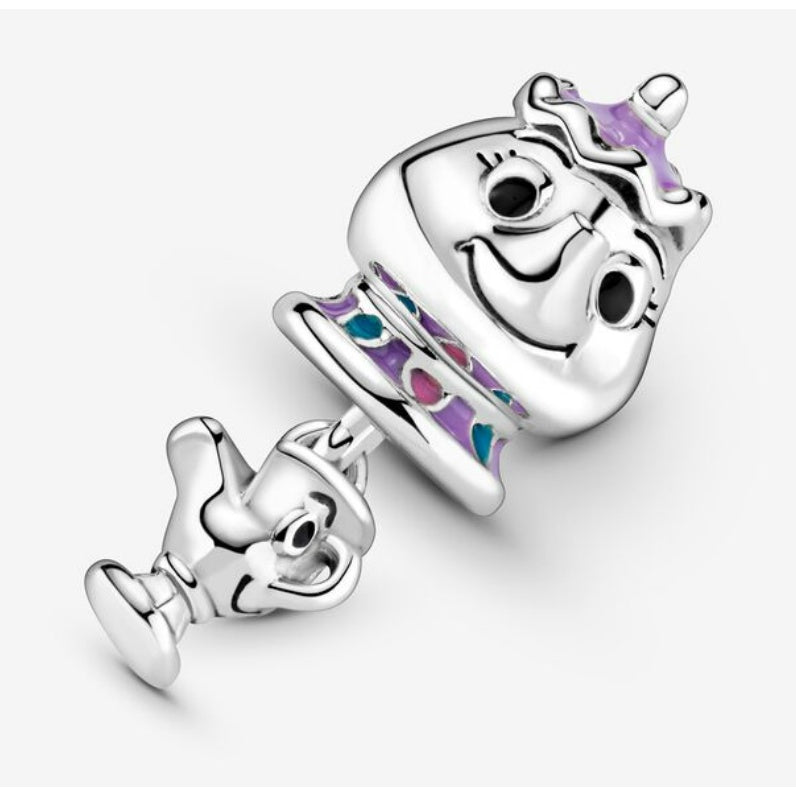 【Moment】PAN Dis** Beauty and the Beast Mrs. Potts and Chip Dangle Charm 799015C01 925 Silver