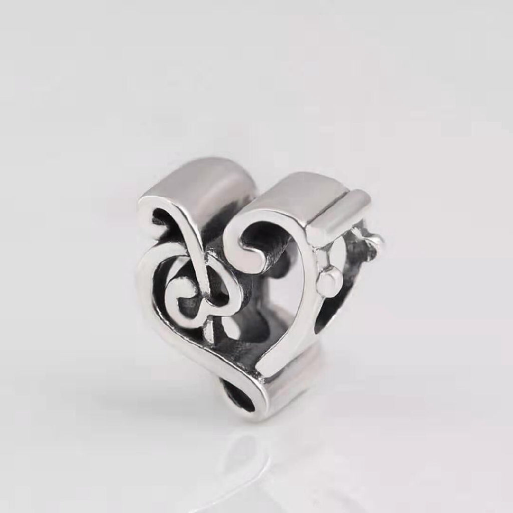 【Moments】Heart Treble Clef Charm 925 Silver for women bracelet 798346 music