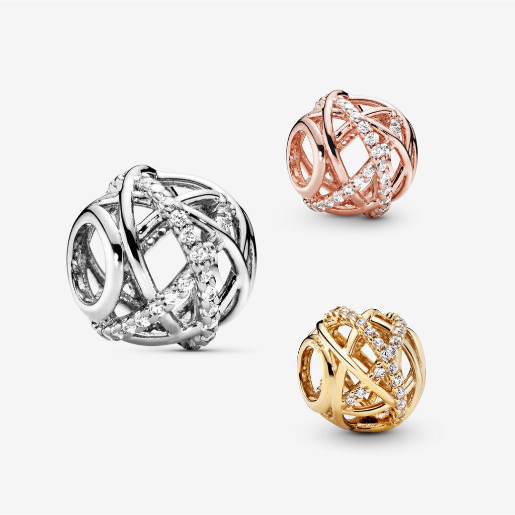 【Moments】Sparkling Lines Openwork Charm 791388CZ Rose gold 925 Silver 781388CZ 750827CZ