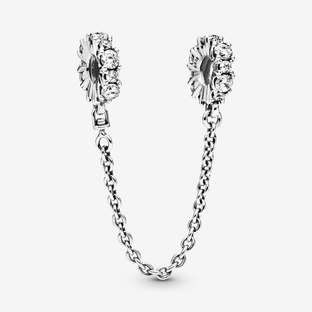 【Moments】Pan Jewelry Clear Sparkle Safety Chain Charm 798488C01 925 Silver for bracelet