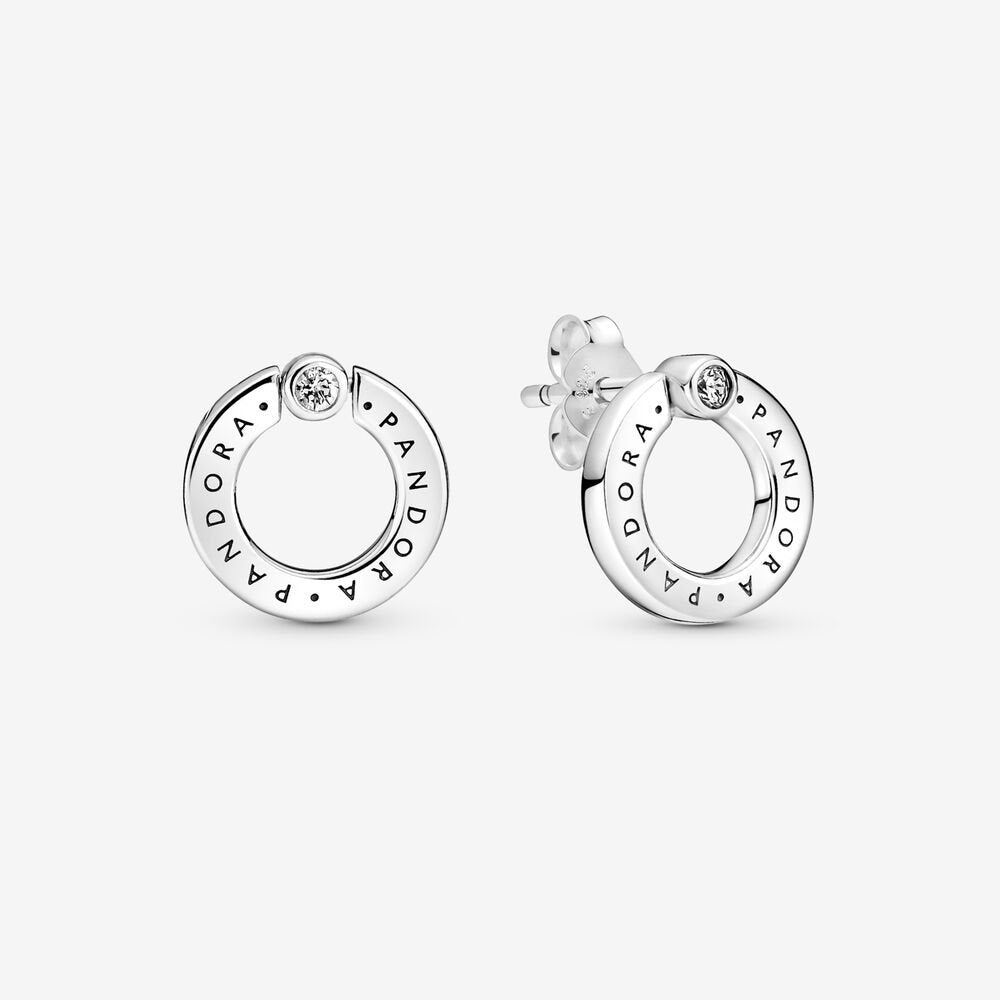 PAN Pavé & Logo Circle Reversible Stud Earrings stud pendant 299052C01 925 silver diamond 299486C01