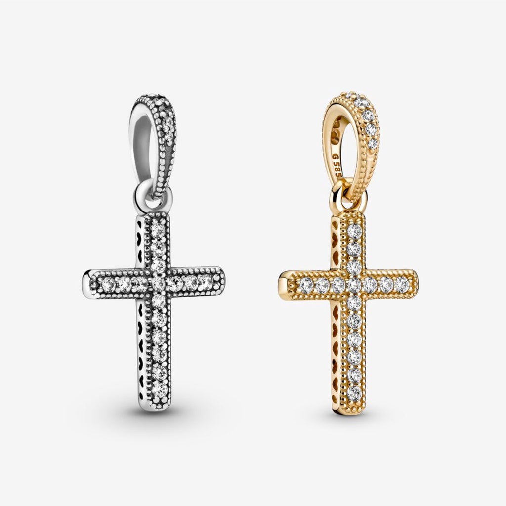 【Moments】Pan Gold Sparkling Cross Pendant Gold 359521C01
