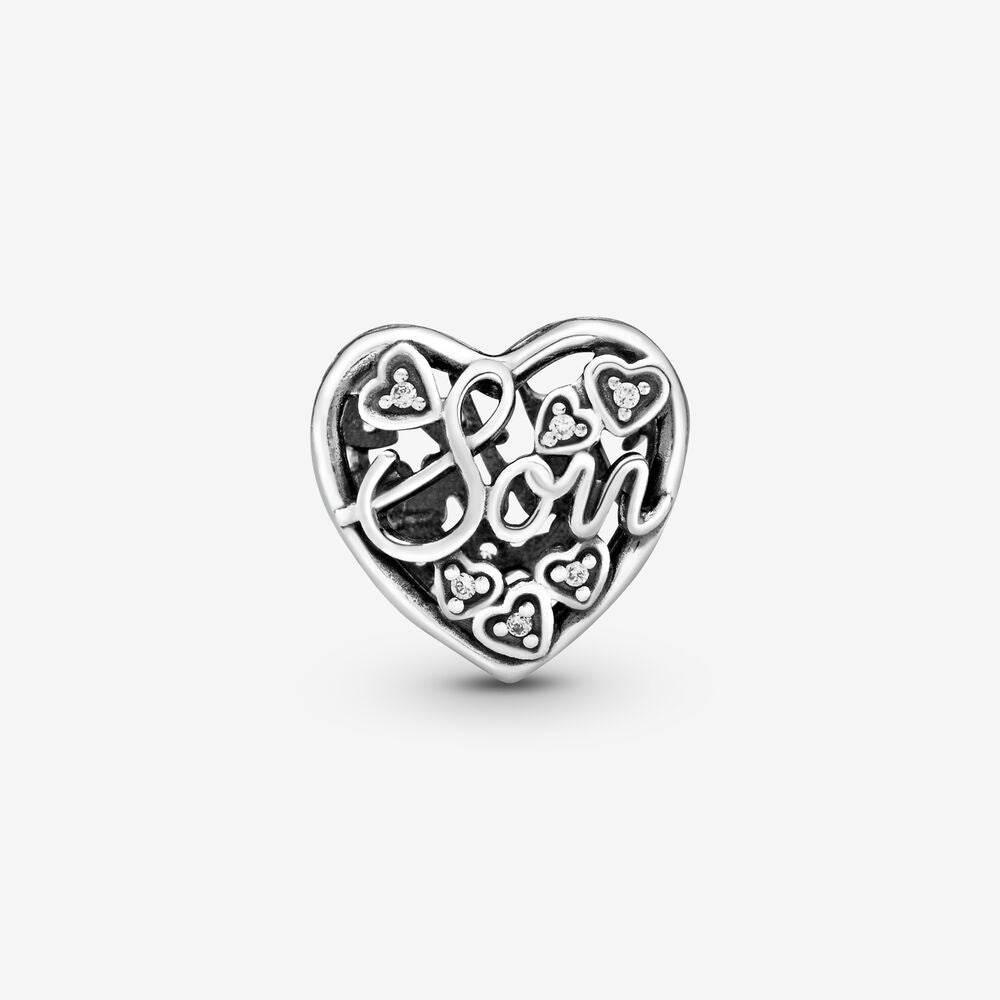 【Moments】Mother and Son Script Openwork Charm 792109CZ Clear 925 silver