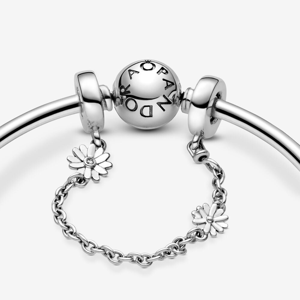 【Moments】Pan Daisy Flower Safety Chain Charm  Sterling Silver 798764C01 Stone