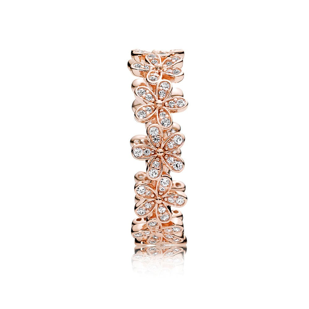 PAN Dazzling Daisy Meadow Stackable Ring 925 silver rose gold 180934CZ 190934CZ