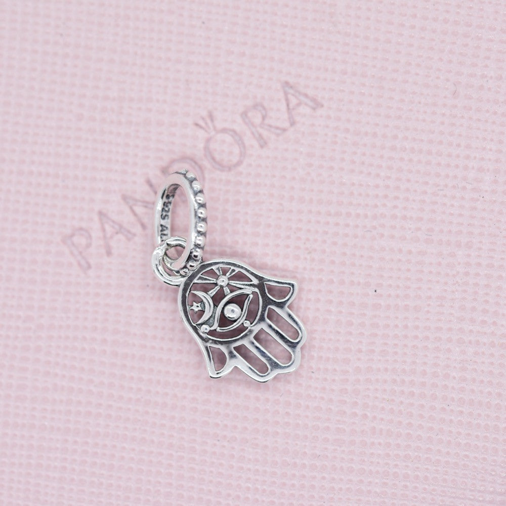 【Moments】PAN Protective Hamsa Hand Dangle Charm lucky pendant 799144C00 925 silver