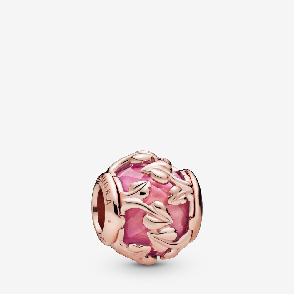 【Moments】Pan Rose Pink Decorative Leaves Charm 925 Silver rose gold for women 788238SSP