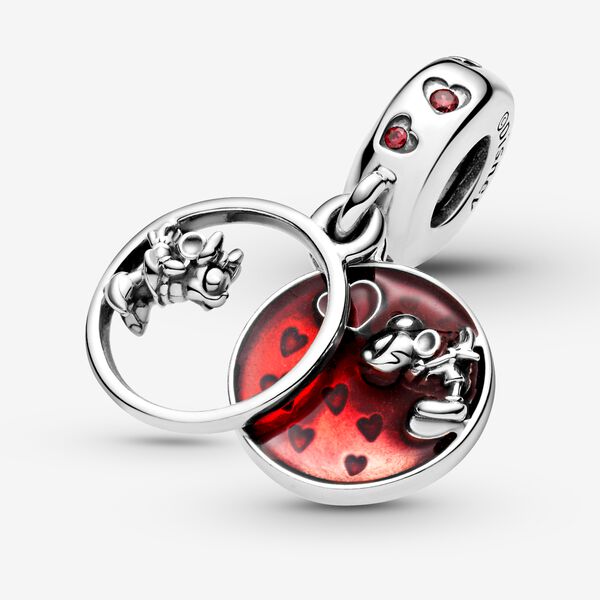 【Moments】Pan Mickey Mouse & Minnie Mouse Love and Kisses Dangle Charm 799298C01 925 Silver