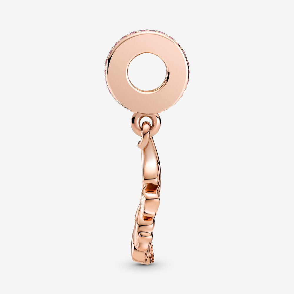 【Moments】Pan Oak Leaf Dangle Charm 789552C01 Clear pink rose gold pendant