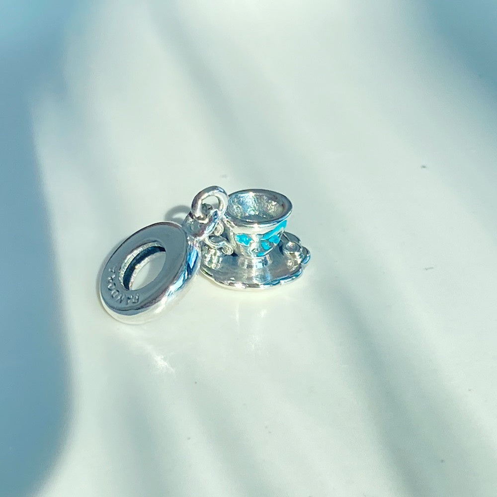 【Moments】Pan Magical Cup of Tea Dangle Charm 925 silver 792207C01 blue pendant Sterling silver