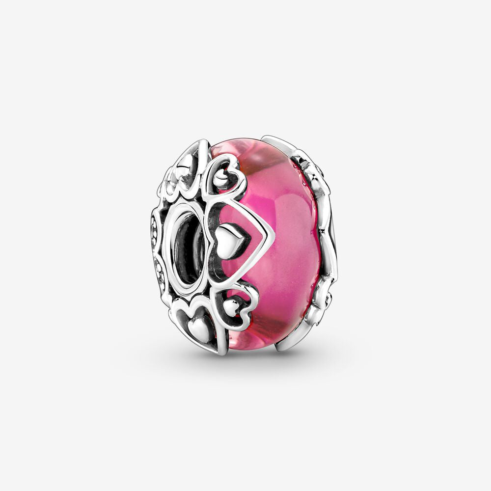 【Moments】Reveal Your Love Pink Murano Glass Charm 791159C00 glass 925 silver 8 lucky number