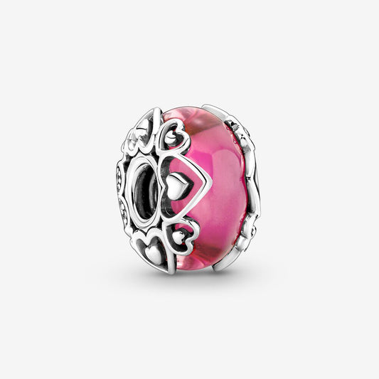 【Moments】Reveal Your Love Pink Murano Glass Charm 791159C00 glass 925 silver 8 lucky number