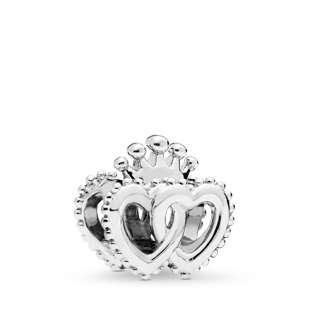 【Moments】PAN INTERLOCKED CROWN HEARTS CHARM 925 Silver rose gold 797670 787670