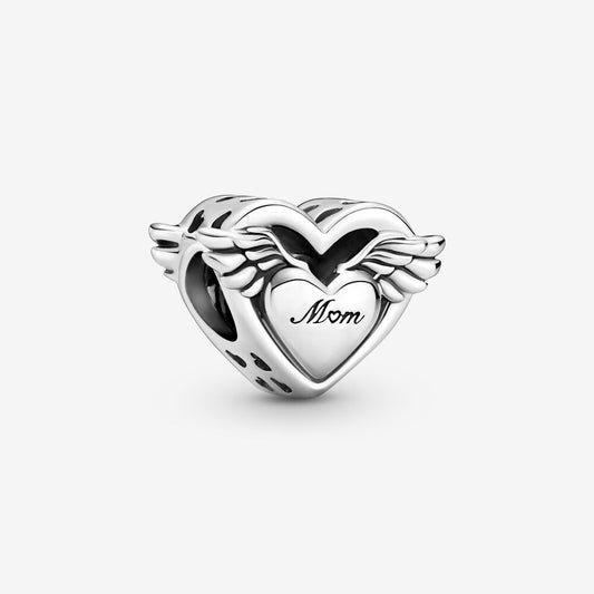 【Moments】Pan Angel Wings & Mom Charm 799367C00 925 Silver Mother's Day pink Pendant