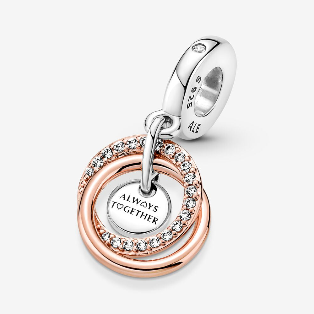 【Moments】Pan Family Always Encircled Dangle Charm 780797C01 925 Silver rose Mother's Day pendant