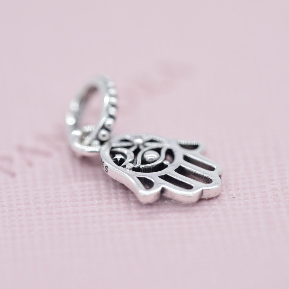 【Moments】PAN Protective Hamsa Hand Dangle Charm lucky pendant 799144C00 925 silver