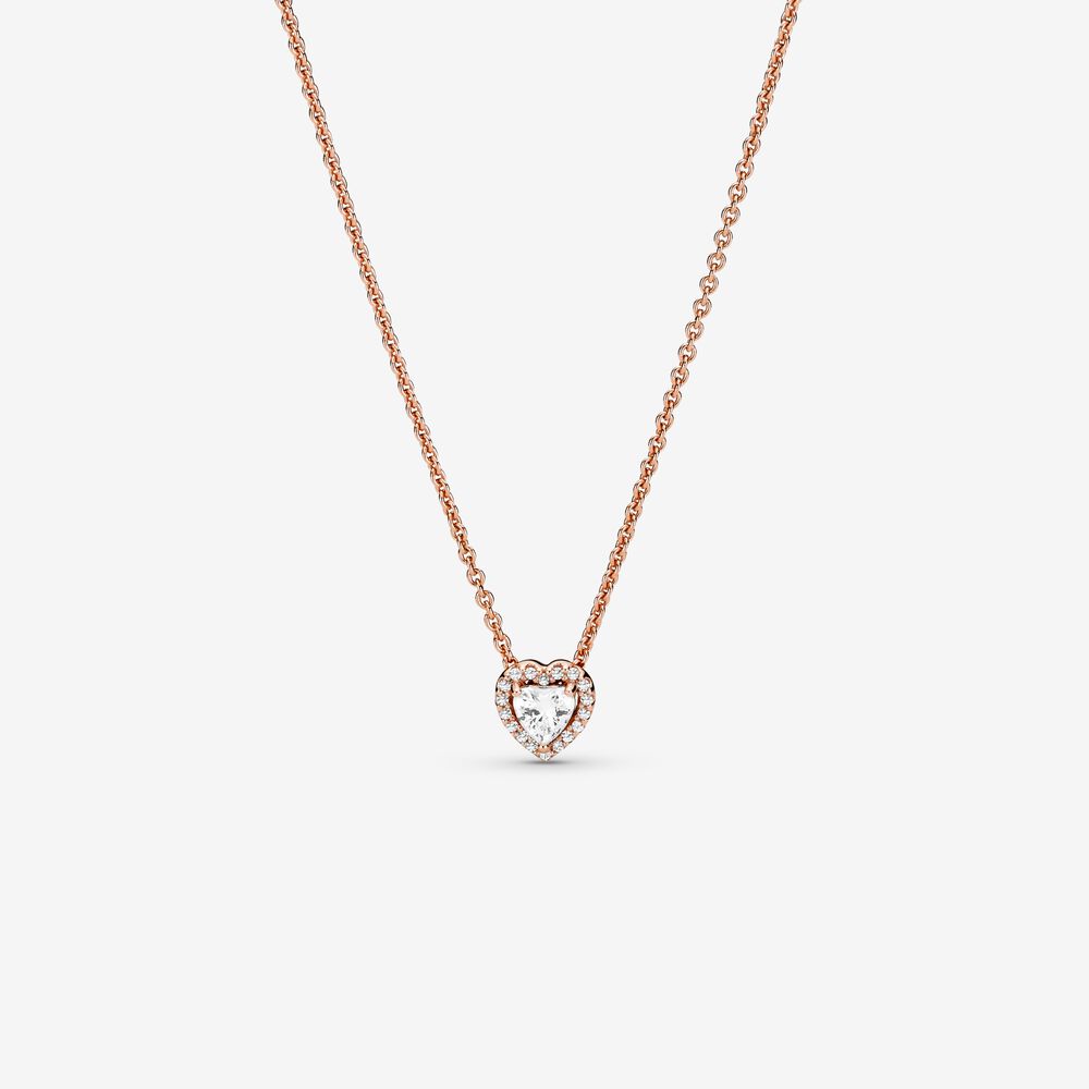 PAN Elevated Heart Necklace 925 silver Timeless Necklace for women diamond 398425C01 398425C02 398425C03