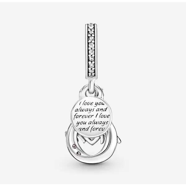 【Moments】Pan Mom Infinity Pavé Double Dangle Charm 791468C01 925 Silver Mother's Day pink pednat