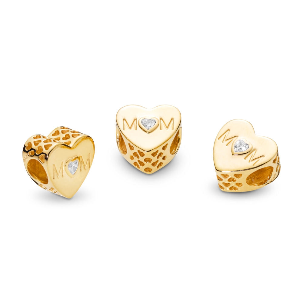 【Moments】Pan Mother Heart Charm  925 Silver  Mother Heart Rose gold 791881PCZ 781881CZ 761881CZ