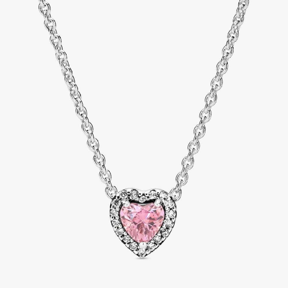 PAN Elevated Heart Necklace 925 silver Timeless Necklace for women diamond 398425C01 359520C01