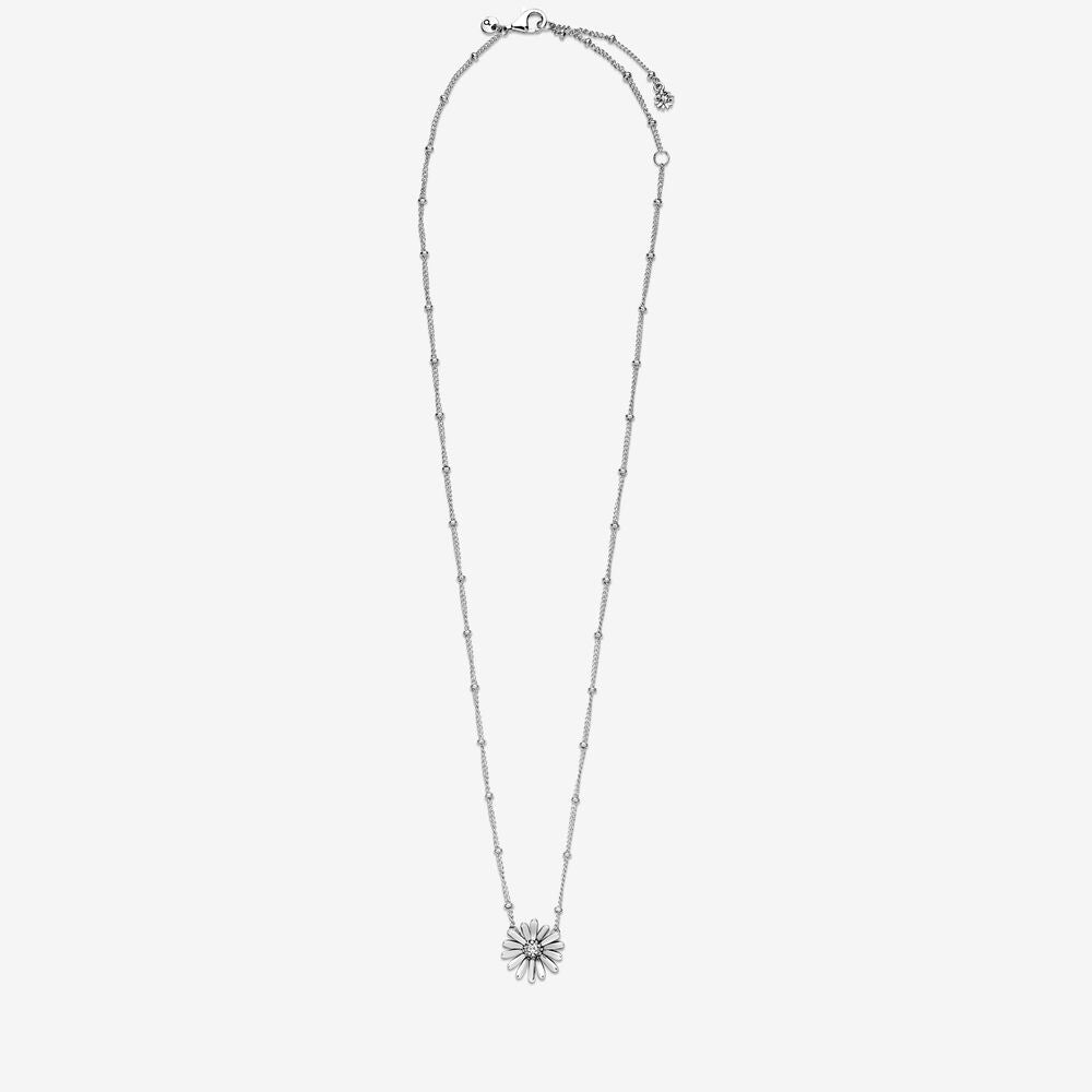 PAN PAVÉ DAISY FLOWER COLLIER NECKLACE 398964C01 925 silver  for women diamond